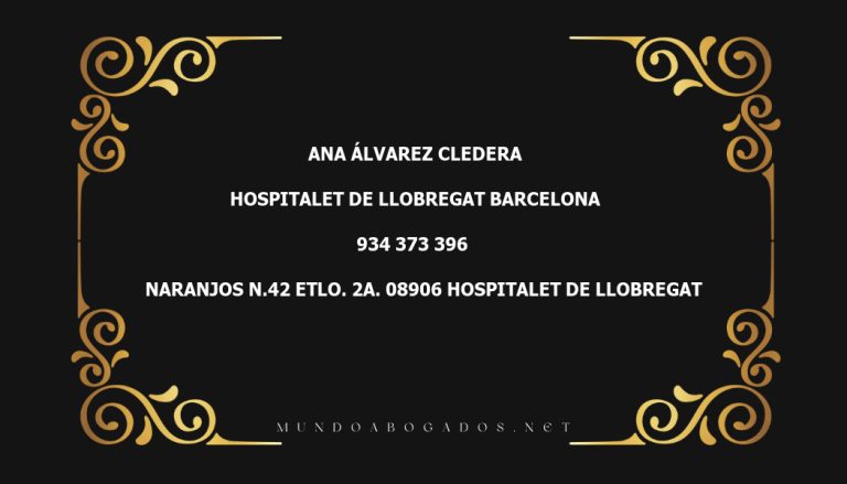 abogado Ana Álvarez Cledera en la localidad de Hospitalet de Llobregat