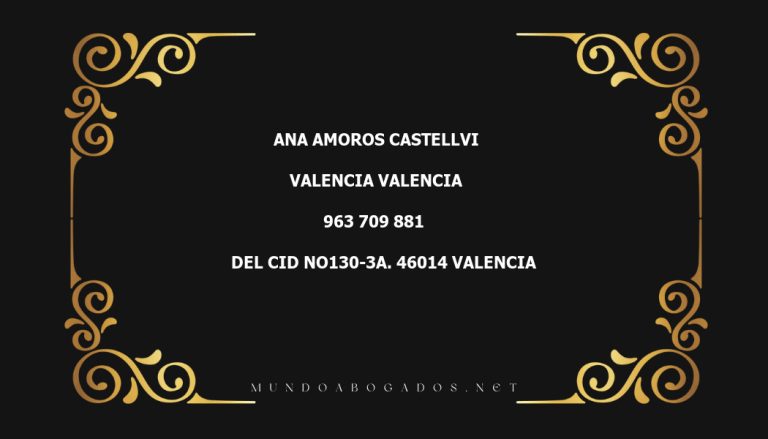 abogado Ana Amoros Castellvi en la localidad de Valencia