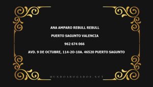 abogado Ana Amparo Rebull Rebull en la localidad de Puerto Sagunto