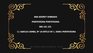 abogado Ana Asorey Sobrado en la localidad de Pontevedra