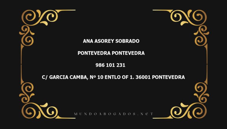 abogado Ana Asorey Sobrado en la localidad de Pontevedra