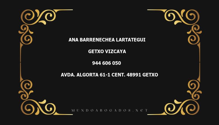 abogado Ana Barrenechea Lartategui en la localidad de Getxo