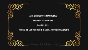 abogado Ana Bartolome Marquina en la localidad de Barakaldo