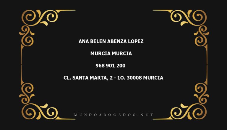 abogado Ana Belen Abenza Lopez en la localidad de Murcia