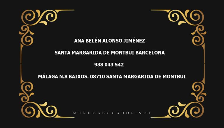 abogado Ana Belén Alonso Jiménez en la localidad de Santa Margarida de Montbui