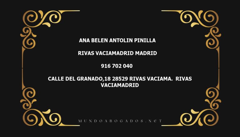 abogado Ana Belen Antolin Pinilla en la localidad de Rivas Vaciamadrid