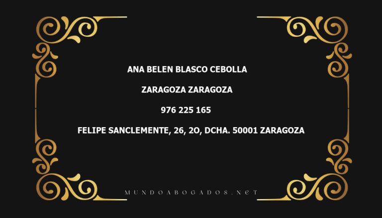 abogado Ana Belen Blasco Cebolla en la localidad de Zaragoza