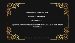 abogado Ana Belen Flores Balboa en la localidad de Valencia