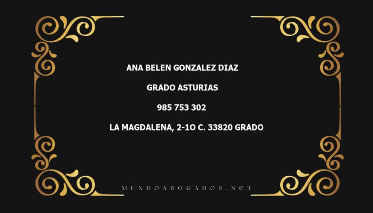 abogado Ana Belen Gonzalez Diaz en la localidad de Grado