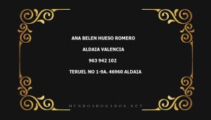 abogado Ana Belen Hueso Romero en la localidad de Aldaia