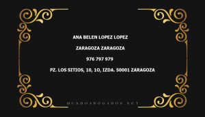 abogado Ana Belen Lopez Lopez en la localidad de Zaragoza