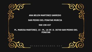 abogado Ana Belen Martinez Garrido en la localidad de San Pedro del Pinatar