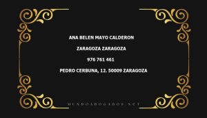 abogado Ana Belen Mayo Calderon en la localidad de Zaragoza