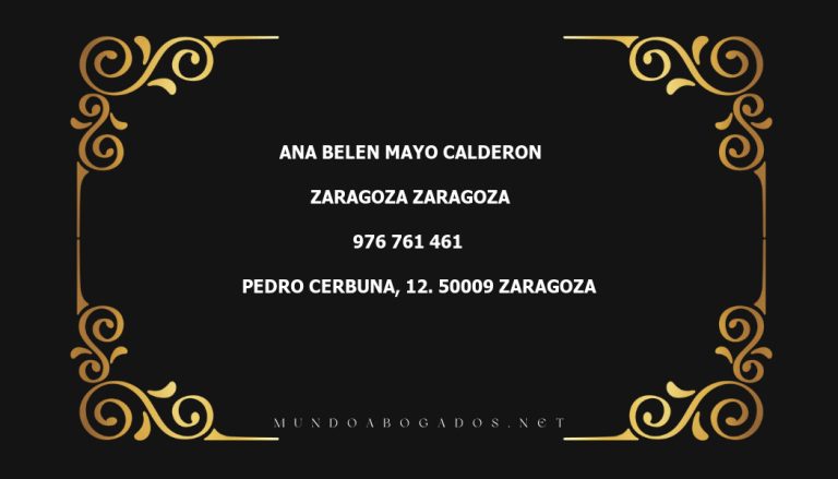 abogado Ana Belen Mayo Calderon en la localidad de Zaragoza