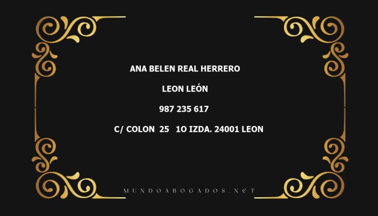 abogado Ana Belen Real Herrero en la localidad de Leon