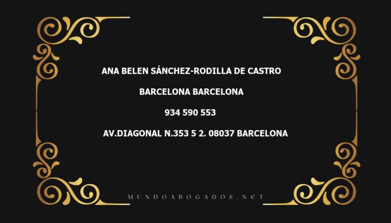 abogado Ana Belen Sánchez-Rodilla De Castro en la localidad de Barcelona