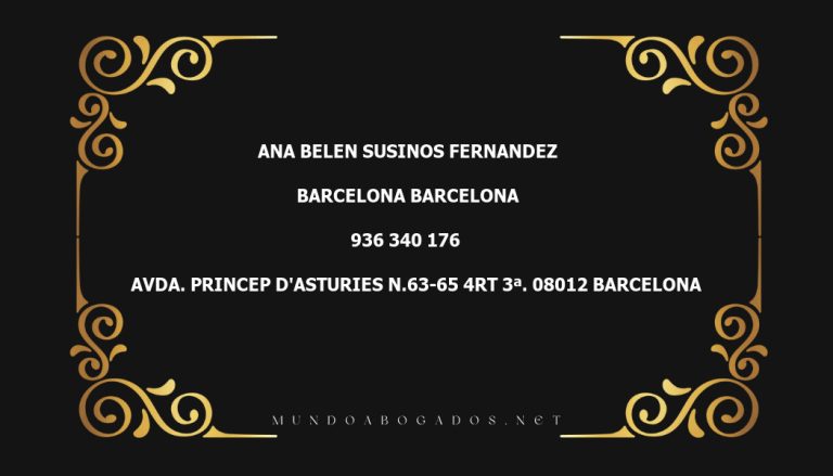 abogado Ana Belen Susinos Fernandez en la localidad de Barcelona