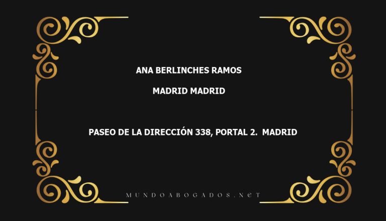 abogado Ana Berlinches Ramos en la localidad de Madrid