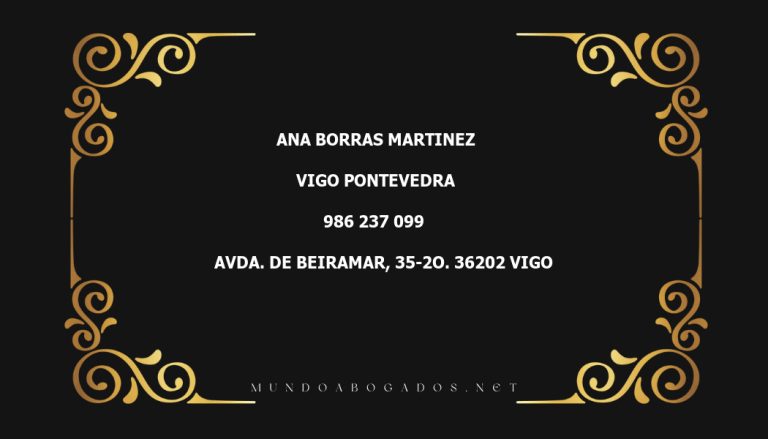 abogado Ana Borras Martinez en la localidad de Vigo