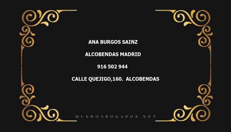 abogado Ana Burgos Sainz en la localidad de Alcobendas