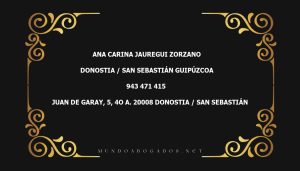 abogado Ana Carina Jauregui Zorzano en la localidad de Donostia / San Sebastián