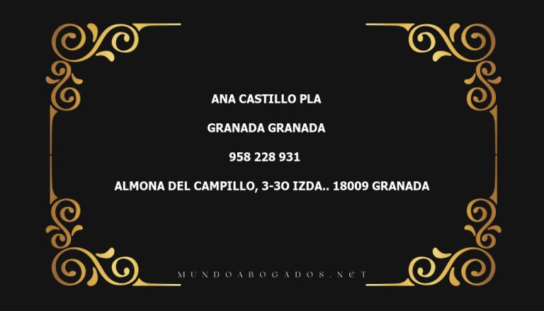 abogado Ana Castillo Pla en la localidad de Granada