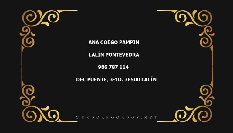 abogado Ana Coego Pampin en la localidad de Lalín