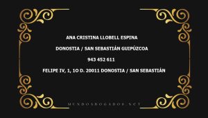 abogado Ana Cristina Llobell Espina en la localidad de Donostia / San Sebastián