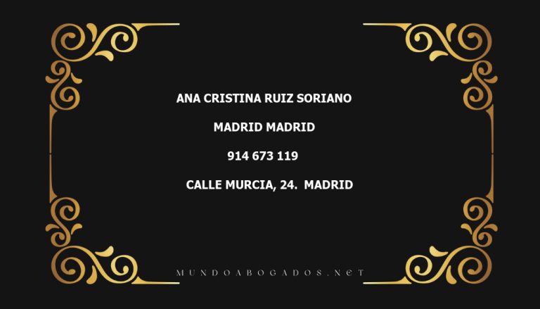 abogado Ana Cristina Ruiz Soriano en la localidad de Madrid