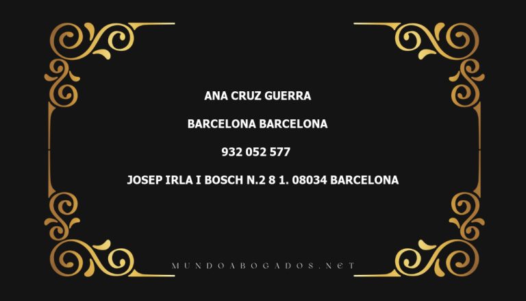 abogado Ana Cruz Guerra en la localidad de Barcelona