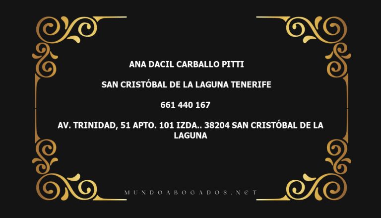 abogado Ana Dacil Carballo Pitti en la localidad de San Cristóbal de La Laguna