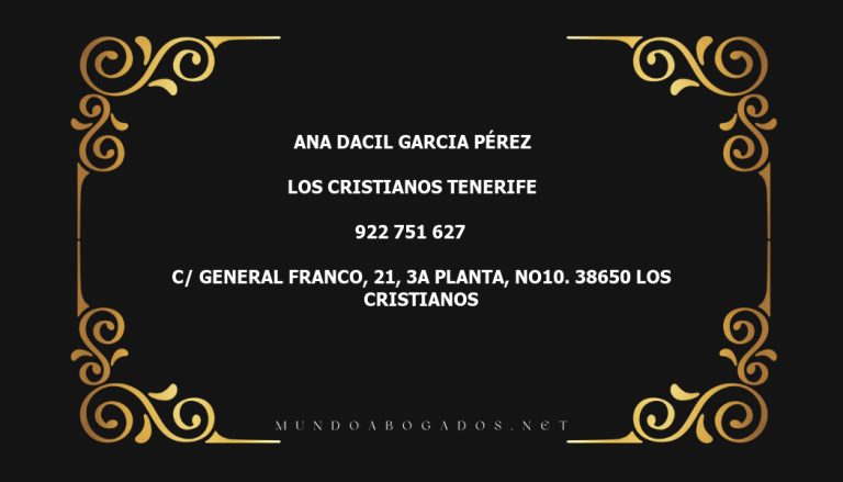 abogado Ana Dacil Garcia Pérez en la localidad de Los Cristianos