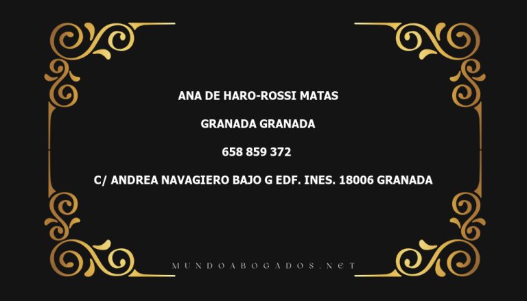 abogado Ana De Haro-Rossi Matas en la localidad de Granada