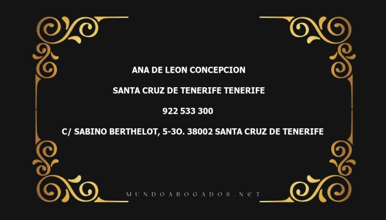 abogado Ana De Leon Concepcion en la localidad de Santa Cruz de Tenerife