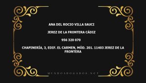 abogado Ana Del Rocio Villa Sauci en la localidad de Jerez de la Frontera