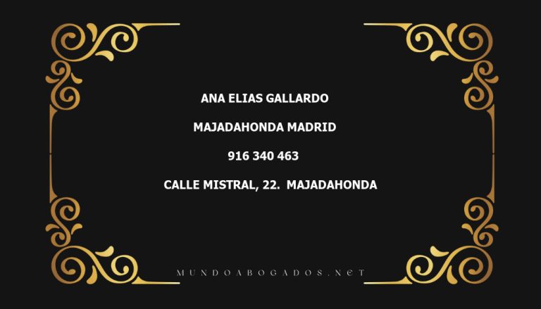 abogado Ana Elias Gallardo en la localidad de Majadahonda