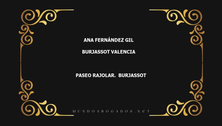 abogado Ana Fernández Gil en la localidad de Burjassot