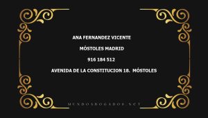 abogado Ana Fernandez Vicente en la localidad de Móstoles