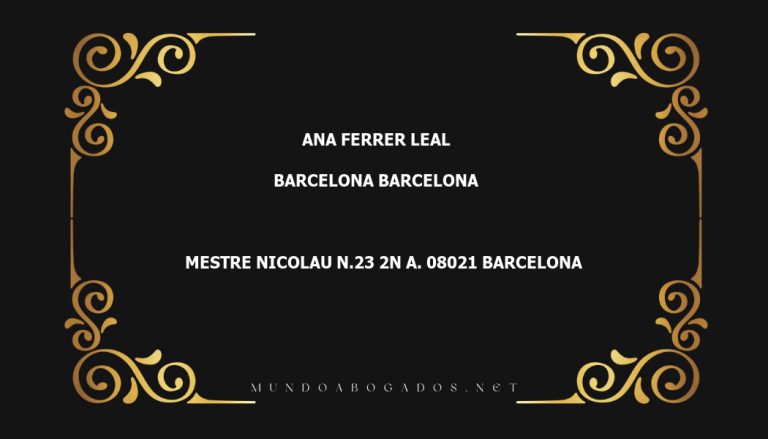 abogado Ana Ferrer Leal en la localidad de Barcelona