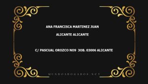 abogado Ana Francisca Martinez Juan en la localidad de Alicante