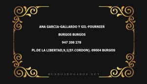 abogado Ana Garcia-Gallardo Y Gil-Fournier en la localidad de Burgos