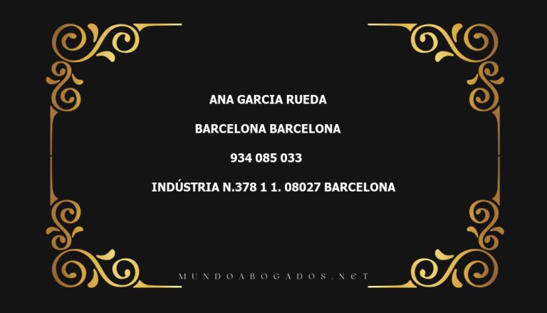 abogado Ana Garcia Rueda en la localidad de Barcelona