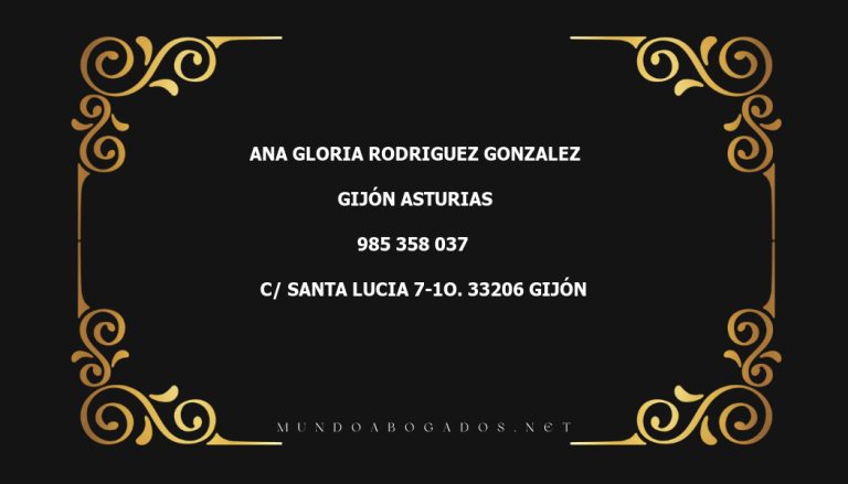 abogado Ana Gloria Rodriguez Gonzalez en la localidad de Gijón