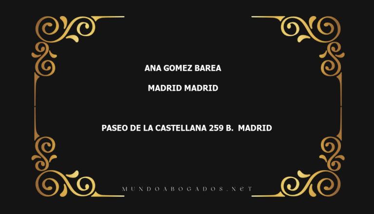 abogado Ana Gomez Barea en la localidad de Madrid