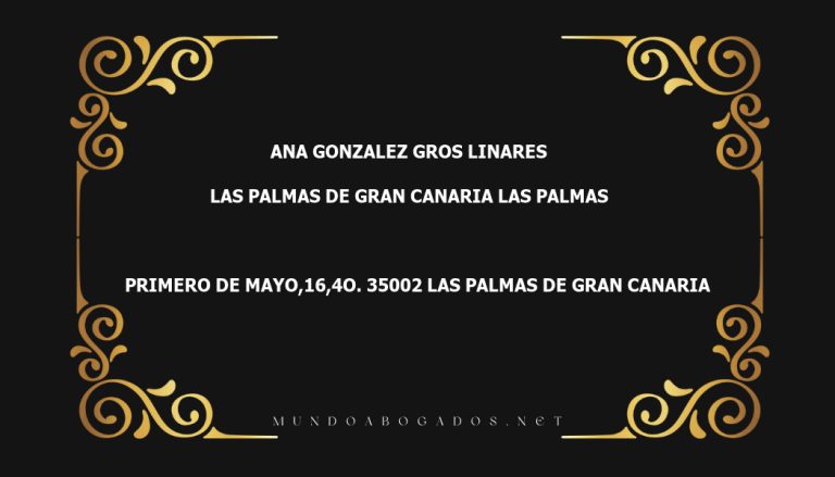 abogado Ana Gonzalez Gros Linares en la localidad de Las Palmas de Gran Canaria