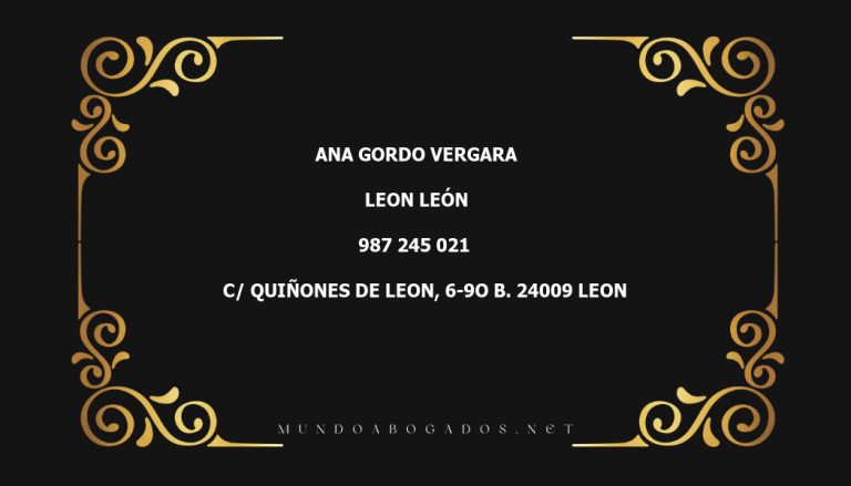 abogado Ana Gordo Vergara en la localidad de Leon