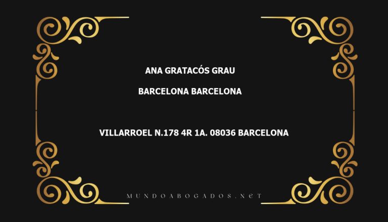 abogado Ana Gratacós Grau en la localidad de Barcelona