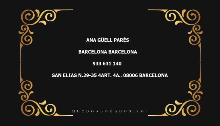 abogado Ana Güell Parés en la localidad de Barcelona