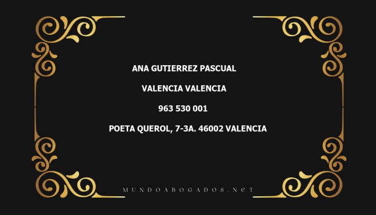 abogado Ana Gutierrez Pascual en la localidad de Valencia