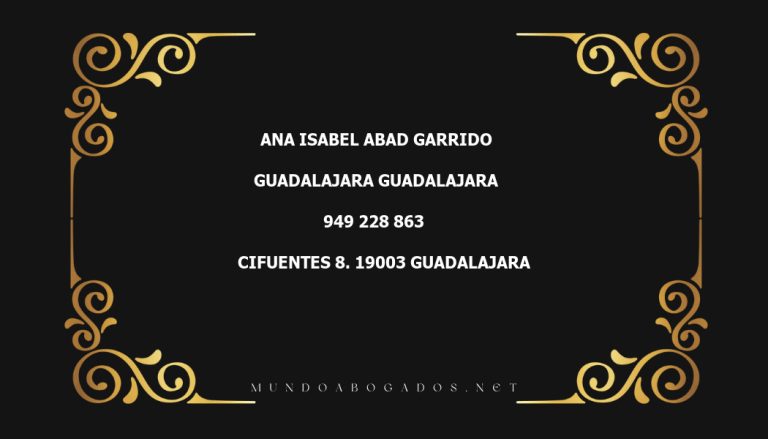 abogado Ana Isabel Abad Garrido en la localidad de Guadalajara